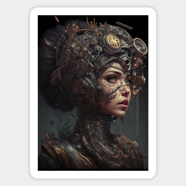 Empress of Envy: The Alien Punk Warrior Queen Sticker by Darksavage